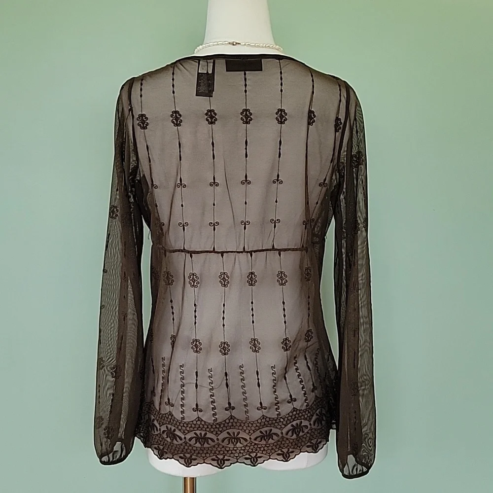 Axcess Y2K Vintage Sheer Lace Blouse - Picture 4 of 7
